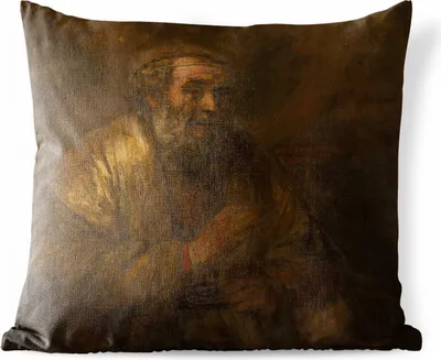Produktbild von MuchoWow® Outdoor Kissen - Homer - Rembrandt van Rijn - 45x45 cm - Wetterfest - Lounge Kissen - Fotokissen - Dekoratives Kissen