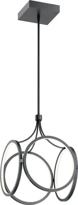 Immagine prodotto di Lampada a sospensione Alluminio LED 35,6 cm di larghezza H: max. 180 cm Nero opaco 3000 K luce bianca calda 1682 lm