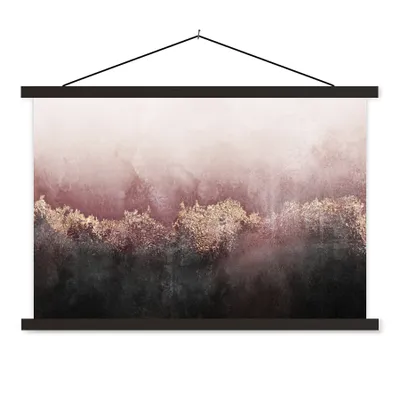 Produktbild von MuchoWow® Textilposter Glitter - Gold - Abstrakt 90x60 cm mit schwarzem Rahmen - Aufhängungssatz