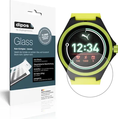 Produktbild von 2x Schutzfolie für Puma Gen 4 Heart Rate Smartwatch matt - Anti-Shock 9H Folie dipos Glass Kunststoffglas