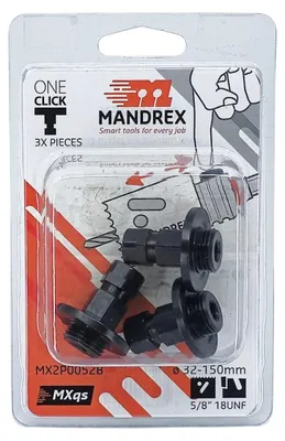 Obrázek produktu pro Mandrex | Adaptér – ONE CLICK 5/8"-18 UNF pro děrovky Ø32–150 mm