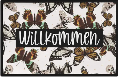 Produktbild von Trendation - Willkommen Fußmatte Grafik Schmutzfangmatte Geschenk Außen Innenbereich 60x40 cm Waschbar Türmatte Willkommen