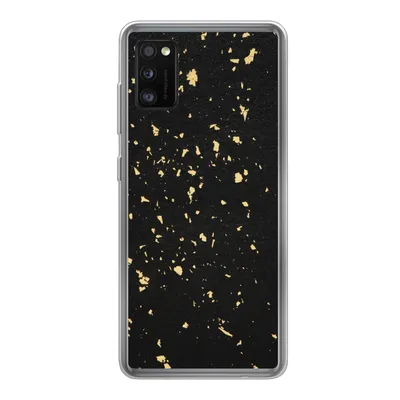Produktbild von MuchoWow® Handyhülle Schutzhülle Hülle für Samsung Galaxy A41 Goldene Flocken auf schwarzem Hintergrund Silikon Softcase Handy Hülle - Mobiltelefon