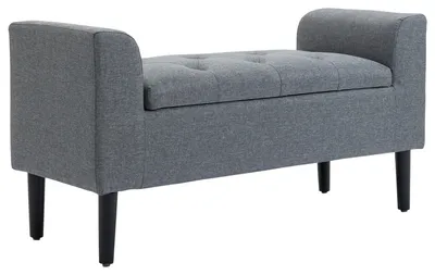 Immagine prodotto di Panca imbottita con spazio contenitore | Colore: Grigio | Dimensioni: 44x116x58 cm
