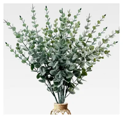 Produktbild von 30 Stück künstliche Eukalyptusblätter, Dekoration, künstliche Eukalyptuszweige für Hochzeiten, Partys, Zuhause, Tischdekoration, Blumenarrangements (38 cm)