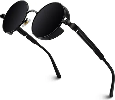 Image de Steampunk Lunettes de soleil polarisées UV400 Rétro Rondes 100% Protection UV