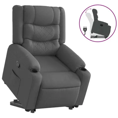Produktbild von Relaxsessel mit Aufstehhilfe Dunkelgrau Stoff