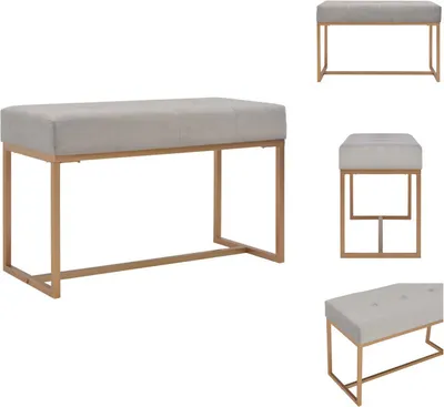 Image de vidaXL Banc 80 cm Gris Velours - Bancs de coffre et d'entrée