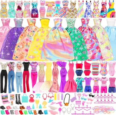 Immagine prodotto di Set di accessori per bambole da 82 pezzi con abbigliamento e scarpe