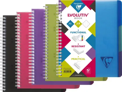 Image de Clairefontaine 5x livre & couverture 16x21cm 90 feuilles quadrillées assorties 329755C