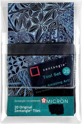 Immagine prodotto di Talens sakura zentangle set di strumenti 20 Karten 89x89mm schwarz