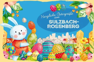 Produktbild von vianmo Holzschild 12x18 cm Ostergrüße SULZBACH-ROSENBERG
