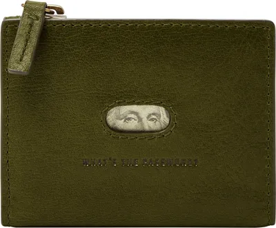 Immagine prodotto di FOSSIL Pelle portafoglio Andrew Magnetic Zip Card Case Canteen verde