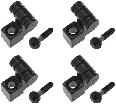 Productafbeelding van Elektrische gitaar- en basgitaarhouders - Rollerdesign - Zwart - Reserveonderdelen - 4 stuks