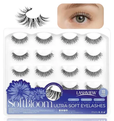 Image de Cils artificiels, 10 paires, très doux, ultra légers, aspect naturel, application facile, modèle CB101