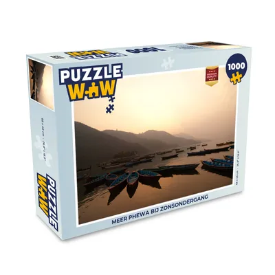 Obrázok produktu pre MuchoWow® Puzzle 1000 ks Jazero Phewa pri západe slnka