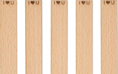 Obrázek produktu pro Dřevěné knoty s gravírováním – Miluji tě, 100 x 20 x 1 mm, 5 kusů