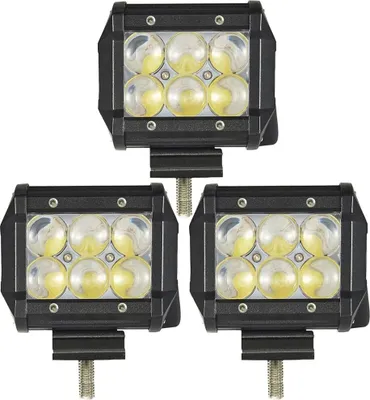 Produktbild von Greenmigo 3X 18W LED Zusatzscheinwerfer 12V 24V 1800LM Arbeitsscheinwerfer LED Scheinwerfer IP67 Wasserdicht Abstrahlwinkel 90 Grad Flutlichtstrahler
