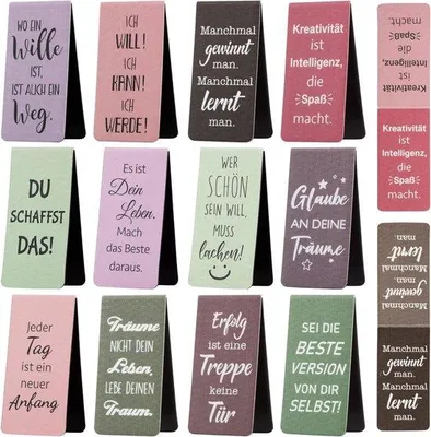Produktbild von Magnetische Lesezeichen mit Sprüchen, 12 Stück, Geschenk