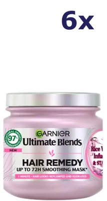 Produktbild von 6x Garnier Ultimate Blends Rice Water Hair Remedy 340ml haarmasker