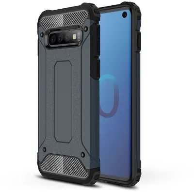 Produktbild von Mobigear Outdoor  Samsung Galaxy S10 Hülle Hardcase Backcover Stoßfest - Marineblau