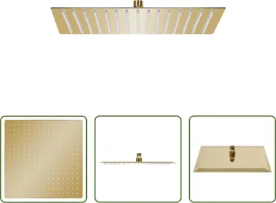 Produktbild von The Living Store Regenbrause Edelstahl 40x40 cm Quadrat Golden