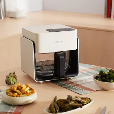 Produktbild von CREATE - AIR FRYER STUDIO CRYSTAL - 4,2L Glas-Heißluftfritteuse mit optionalem Dampfgarer