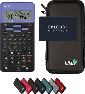 Produktbild von Sharp EL-531TH Violett inkl. WYNGS Schutztasche Schwarz - Wissenschaftlicher Taschenrechner - Basic Set