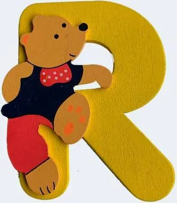 Produktbild von Buchstabe Bär R 8cm Holz
