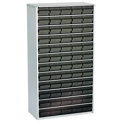 Obrázok produktu pre ESD raaco 1260-00 ESD steel box (L x W x H) 306 x 150 x 552 mm No. of compartments: 60 incl. PG cable Content 1 pc(s)