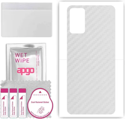 Produktbild von apgo Rückseite Schutzfolie, Skin, kompatibel mit Infinix Note 10, Hinten Displayschutzfolie aus Vinylfolie, kratzfest, einfache Montage - Transparenter Kohlenstoff