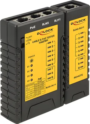 Zdjęcie produktu dla DeLOCK 86107, RJ-12, RJ-45, Czarny, Żółty, IEEE 802.3af, IEEE 802.3at, 9 V, 96 x 104 x 27 mm