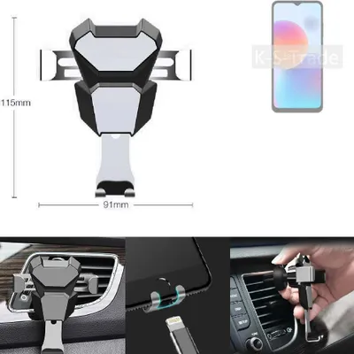 Produktbild von K-S-Trade Lüftungshalterung kompatibel mit ZTE Blade A52 kompakte Handy-Halterung Lüftungsschlitz Lüftungsgitter Autohalterung KFZ Auto-Halterung