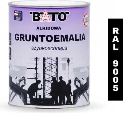 Zdjęcie produktu dla Gruntoemalia Alkidowa Szybkoschnąca Czarna Mat Ral 9005 0,8L