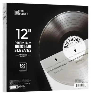 Produktbild von BIG FUDGE Premium Master Schallplatten Hüllen Innen - 12" x 100 STK - Archivhüllen Antistatisch aus Reispapier - Dursichtige 3-Lagige Vinyl LP