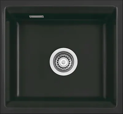 Produktbild von Flächenbündige Spüle KeraDomo KARA 51 F/o in NIGRA mit Handbetätigung / ab Schrankbreite 50 cm / Einbauspüle
