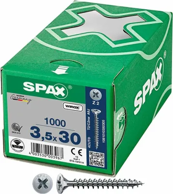 Image de SPAX® 1081010350305 SPAX® Universalschrauben Z2 Senkkopf WIROX 1081010350305 3,5 mm x 30 mm, 1000 St.
