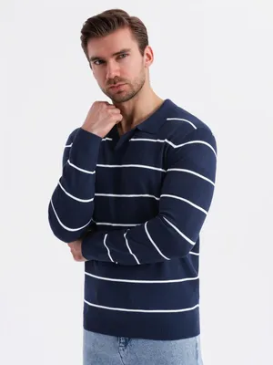 Obrázek produktu pro Ombre Clothing Pánské tričko s dlouhým rukávem Kalila navy XL
