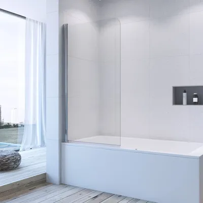 Produktbild von Duschabtrennung Glas Badewanne Duschwand Glaswand Trennwand Glas aus Sicherheitsglas 5mm mit Lotuseffekt Beschichtung 80 x 140 cm