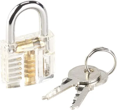 Produktbild von Transparentes Schloss: Übungsschloss für Lockpicking mit 2 Schlüsseln