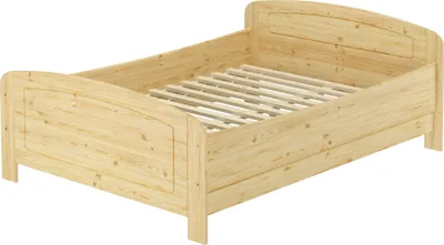 Produktbild von Seniorenbett Überlänge extra hoch 140x220 Holzbett Kiefer massiv mit wählbarem Zubehör V-60.44-14-220Rollrost und Matratze inkl.