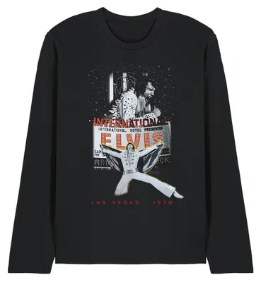 Obrázok produktu pre Elvis Presley – Tričko „Viva Las Vegas“ pre mužov/ženy, uni, s dlhými rukávmi TV33241 (XXL) (čierne)