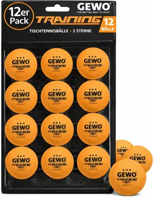 Produktbild von Tischtennisbälle 3 Sterne für Training, 12 Stück GEWO Premium Tischtennis Bälle 40+ orange