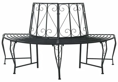 Immagine prodotto di vidaXL Panchina a forma di albero a 4 posti 160 x 80 x 89 cm in acciaio nero
