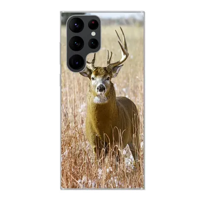 Produktbild von MuchoWow® Handyhülle Schutzhülle Hülle für Samsung Galaxy S22 Ultra Hirsche - Gras - Herbst - Tiere - Natur - Geweih Silikon Softcase Handy Hülle - Abbildung