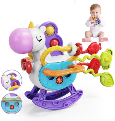 Produktbild von Siliconen Montessori Baby Spielzeug – Sensorisches Zugspielzeug ab 6 Monate