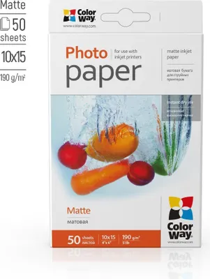 Produktbild von ColorWay Fotopapier Matný 190g/m,50ks,10×15