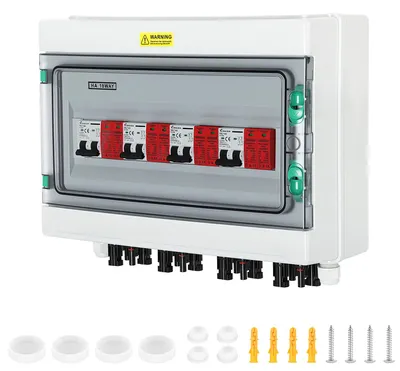 Produktbild von Solar Anschlusskasten DC 4-Strings Überspannungsschutz PV 1000V 32A Photovoltaik IP65 Generatoranschlusskasten 18-Module Solarstecker PV-Anlage