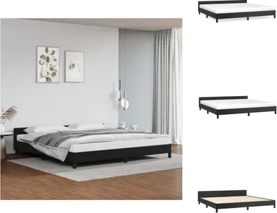 Immagine prodotto di vidaXL Struttura letto con testiera nera 200x200 cm in Pelle finta - Letti e strutture letto