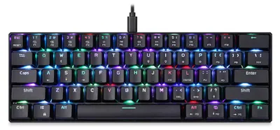 Produktbild von MOTOSPEED CK61 mechanische Gaming-Tastatur mit 61 Tasten, roten OUTMU-Schaltern | Vollständiges Anti-Ghosting | RGB-Hintergrundbeleuchtung, schwarz